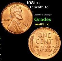 1951-s Lincoln Cent 1c Grades GEM Unc RD