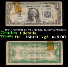 1934 $1 Blue Seal Silver Certificate Grades f details