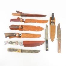 9 Assorted Knives - Some with Sheaths