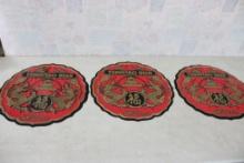 3 Tsingtao Japanese Beer Signs 17 1/2" Diameter