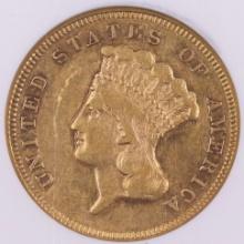 Certified 1871 U.S. $3 princess gold coin