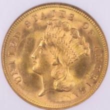 Certified 1888 U.S. $3 princess gold coin