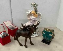 Figurine, Ornaments, Wood Moose