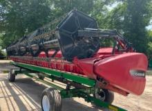 Case IH 3050 25 Header w/Unverferth HT30 Header Trailer