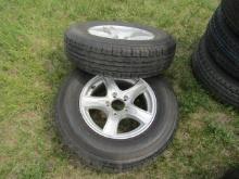 2-Matching 15 in 6 Hole ALumn RIm and Tire (M)