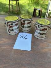 (3) 12 Oz Peanut Butter Tins;