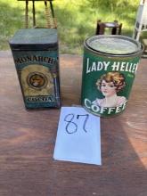 Monarch Cocoa & Lady Heller Coffee Tin (paper Lable)