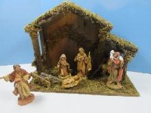 6pc Roman Italy Fontanini Nativity Figurines w/Creche