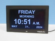 Yissvic Digital Calendar Day Clock w/ 2 Remotes