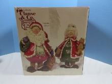 Kirkland's Clause and Co Pair Whimsical Mr. and Mrs. Clause 12" Figures in Box
