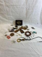 Costume Jewelry lot with box....