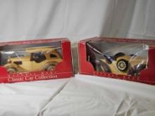 Lot of 2 Brand New Wooden Classic Car Collection Cars.