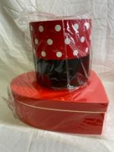 Lot of 2 Flower Boxes. One shaped like a heart and the other like Minnie Mouse.
