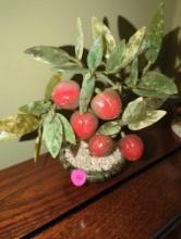 (DEN) FENG SHUI CRYSTAL PEACH TREE, MEASURE APPROXIMATELY 8.5 INCHES TALL, WHAT YOU SEE IN PHOTOS IS