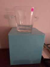 (UPOFC) TIFFANY & CO. CRYSTAL ICE BUCKET WITH ORIGINAL BOX. IT MEASURES 8-1/2"W X 6-1/2" DIA X