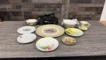 FRITZ & FLOYD & HANDPAINTED, DECORATIVE PLATES