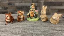 NATURECRAFT BEGGING DOG & RABBIT FIGURINES