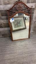 VINTAGE FLEUR DE LIS WALL MIRROR