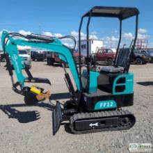MINI EXCAVATOR, 2023 FF INDUSTRIAL MODEL FF-12, 13.5HP BRIGGS AND STRATTON GAS ENGINE, ITEM APPEARS