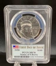 2020 US $100 1oz Platinum Coin MS 70