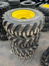 302 Set of (4) New 12-16.5 Tires on Wheels for NH/JD/CAT