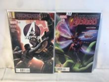 Lot of 2 Collector Modern Marvel Comics Assorted Avengers & Avengers World Comics No.9.21.