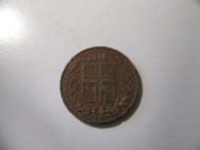 Foreign Coins:  1946 Iceland 5 Aurar