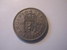 Foreign Coins: 1954 Great Britain 1 Shilling