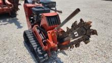 2016 DITCH WITCH C16X MINI TRACK WALK BEHIND TRENCHER, 1373 HRS,  16 HP GAS