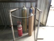 LOT OF WELDING/CUTTING TORCH GAS BOTTLES -  ***NO PAPERWORK***, SELLS WITH