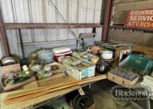 MISC CAMPING ITEMS, WATER JUGS, BOAT OARS, & STOVES