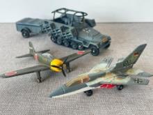Group of Vintage Military Vehicles and Aircraft