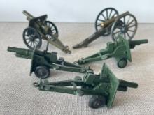 Group of 5 Military Artillery Toy Pieces