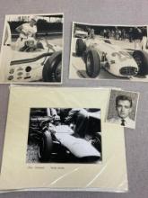 Group of Vintage Black and White Racing Photos