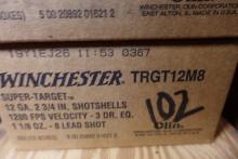 WINCHESTER 12 GAUGE 2 3/4 INCH 1 1/8 OUNCE 8 LEAD SHOT 250 ROUNDS