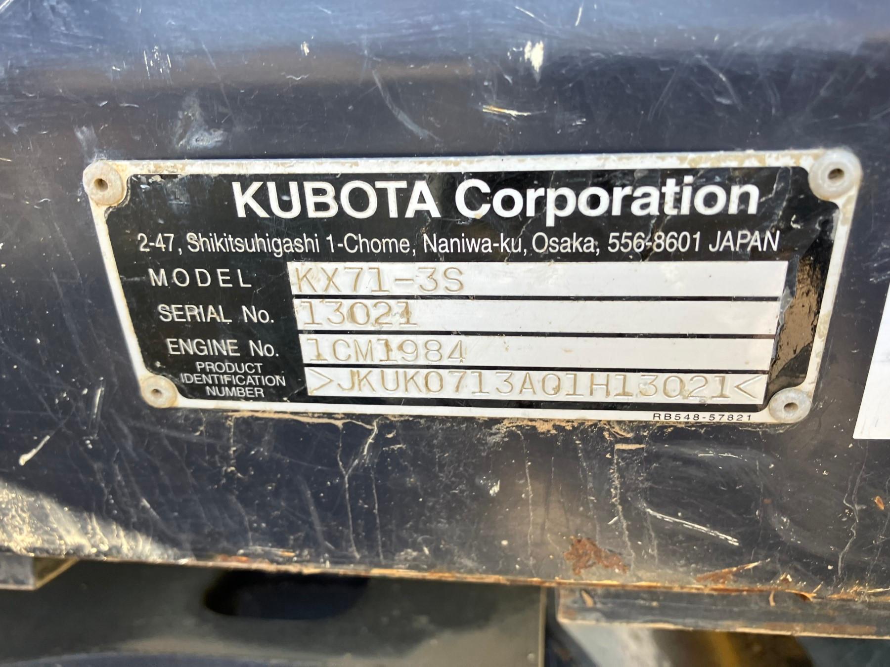 KUBOTA KX71-3 MINI EXCAVATOR