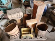Bushell Baskets, Nail Keg, Wood Tool Boxes, Picnic Basket