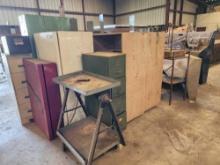 Work Table, Filing Cabinet, Control Panel W/ Monitor