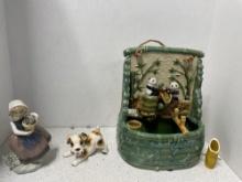 Panda pottery lefton dog and LLADRO Figurine