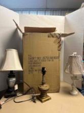 3 brand new lamps, 2 used lamps