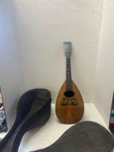 antique Bowback mandolin in case