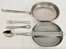 US Military Mess Kit Complete w/ Fork, Knife &
