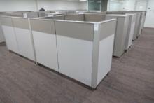 6 OFFICE CUBICLES W/DESK & CABINETS X1