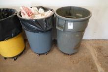 TRASH CANS W/CASTERS (X2)