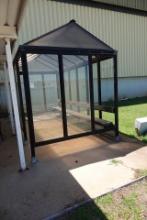 GLASS ENCLOSURE W/BENCH APPROX 90”X176”