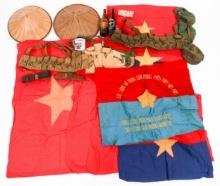 VIETNAM WAR NVA & VIET CONG FIELD GEAR & FLAGS