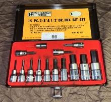 Pittsburgh 15pc. 3/8"1/2" Drive Hex Bit Set