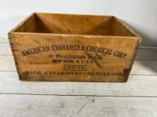 Rare Dynamite Box American Cyanamid & Chemical Corp. Wooden