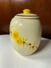 Vintage Cookie Jar - Yellow Flowers.