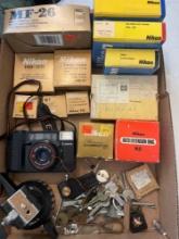 Nikon accessories, some NOS, vintage keys